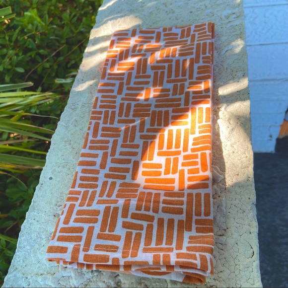 Set of 2 PEACHES 100% Cotton Kitchen Towels Orange White 15 x2 5 in OEKO-TEX - Picture 4 of 12